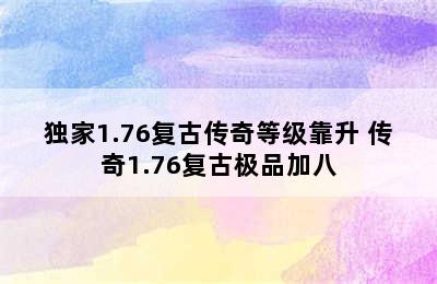 独家1.76复古传奇等级靠升 传奇1.76复古极品加八